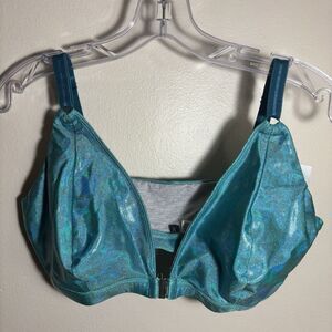 Wild Curves Design Triangle Front Closure Bralette Dancewear Women's Size Medium